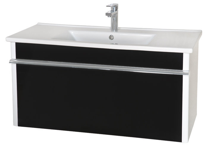 Аква Родос Париж тумба для ванной 100 см, подвесная (черный)