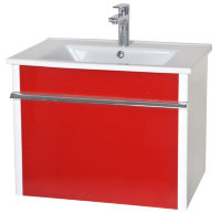 Аква Родос Париж тумба для ванной 65см, подвесная (красный)
